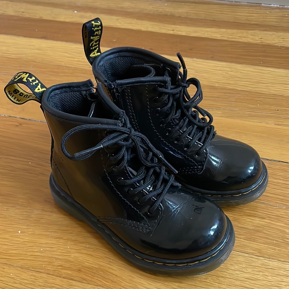 Patent leather girls boot.